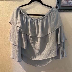 🌊 love, fire M Size Seafoam Flounce Peasant Top
